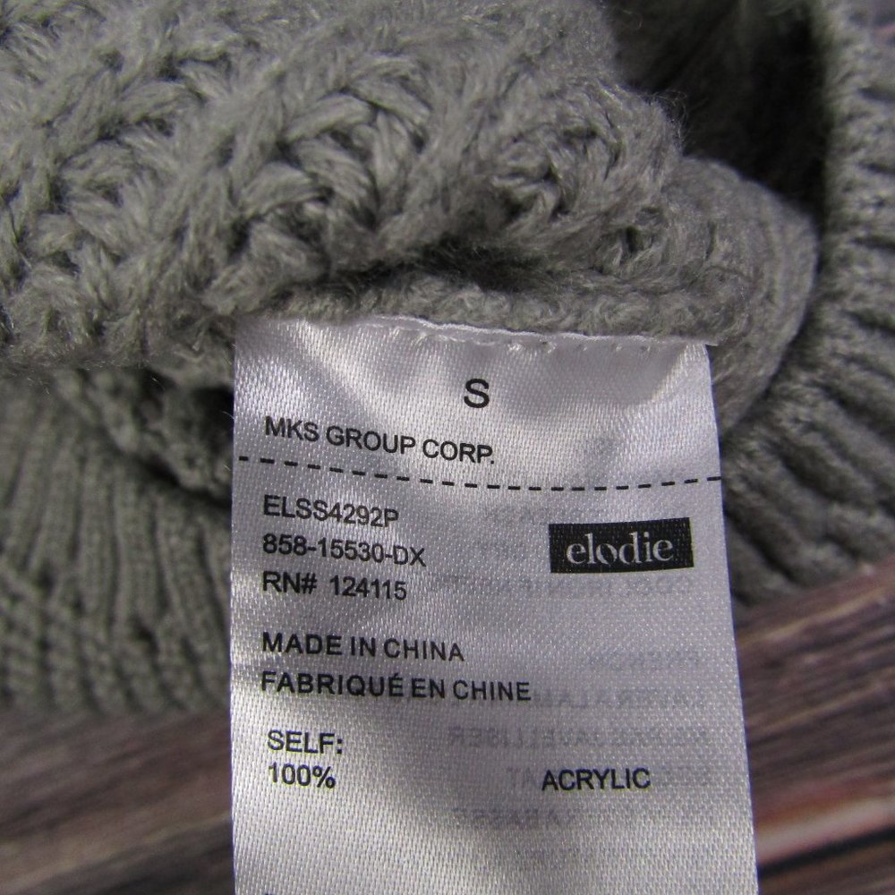 Elodie NEW Small Gray Crewneck Crop Sweater Knit Winter Acrylic - Picture 6 of 7